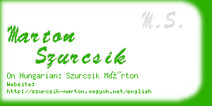 marton szurcsik business card